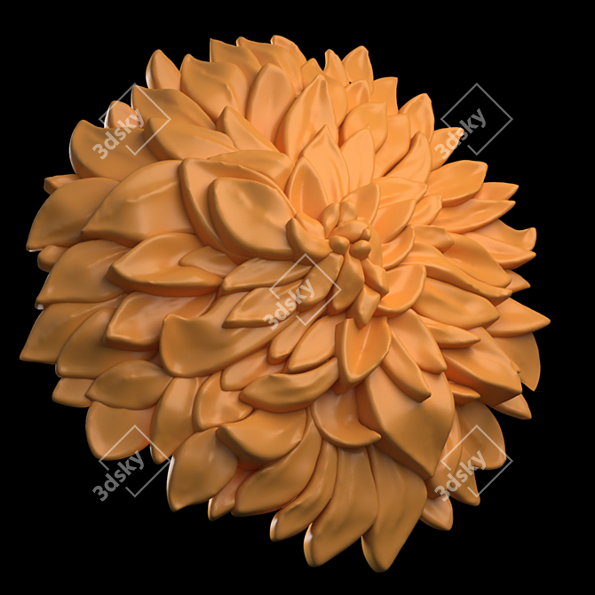 Elegant Floral Rosette 3D model image 1