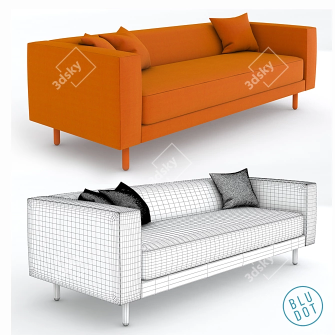 Minimalist Lounger: Bludot Mono Sofa 3D model image 2