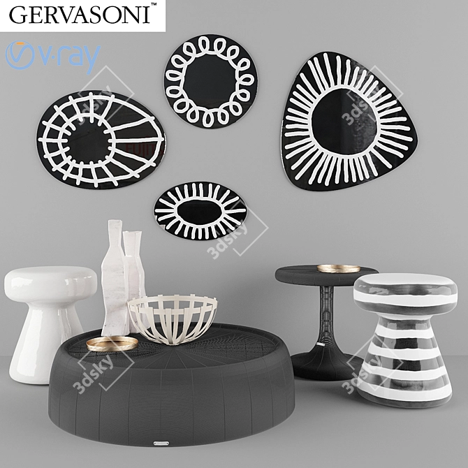 Elegant Coffee Tables & Mirrors_GERVASONI 3D model image 1