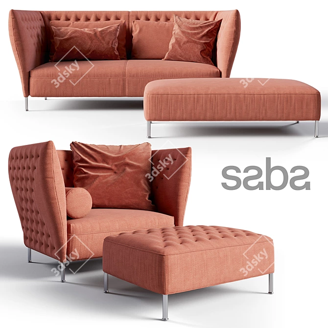 Saba Italia Quilt Set: Stylish and Versatile Furniture 3D model image 1