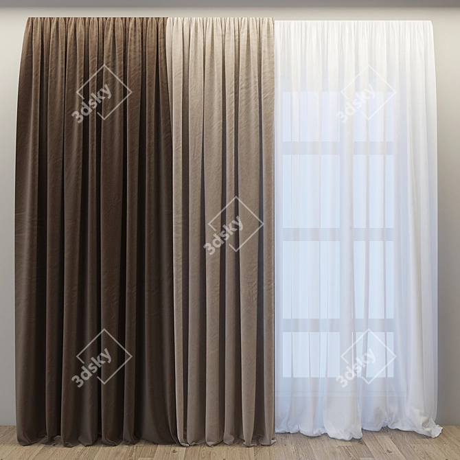 Elegant Curtain | 3D Model 3D model image 1