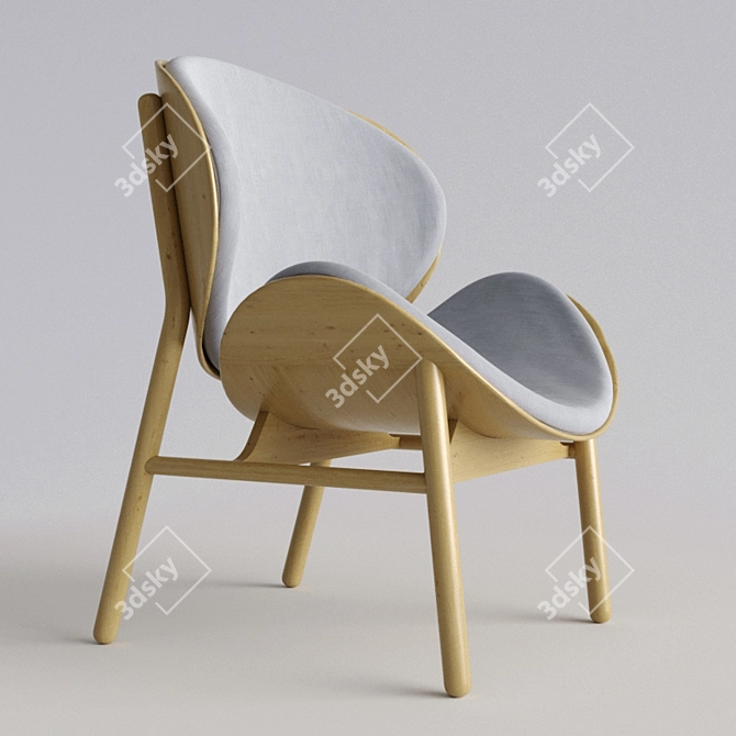 Vintage Wood Chair 3D model image 2