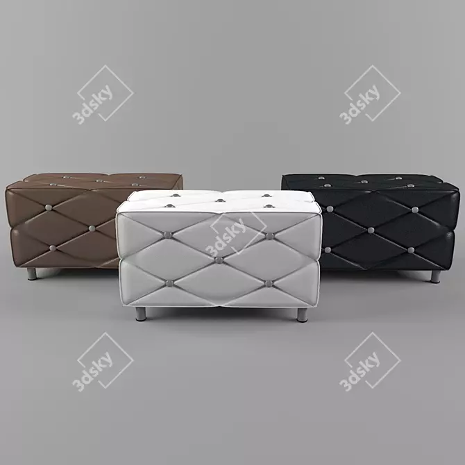 Luxury Leather Pouf - 50x50x100 cm 3D model image 1