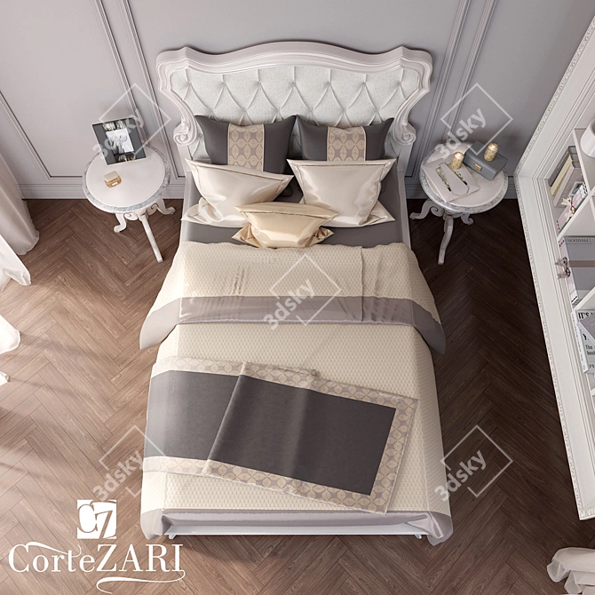 Luxury Sleeping Set: Fabric Cortezari 1 - Italy 3D model image 2