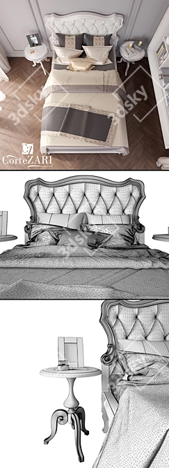 Luxury Sleeping Set: Fabric Cortezari 1 - Italy 3D model image 3