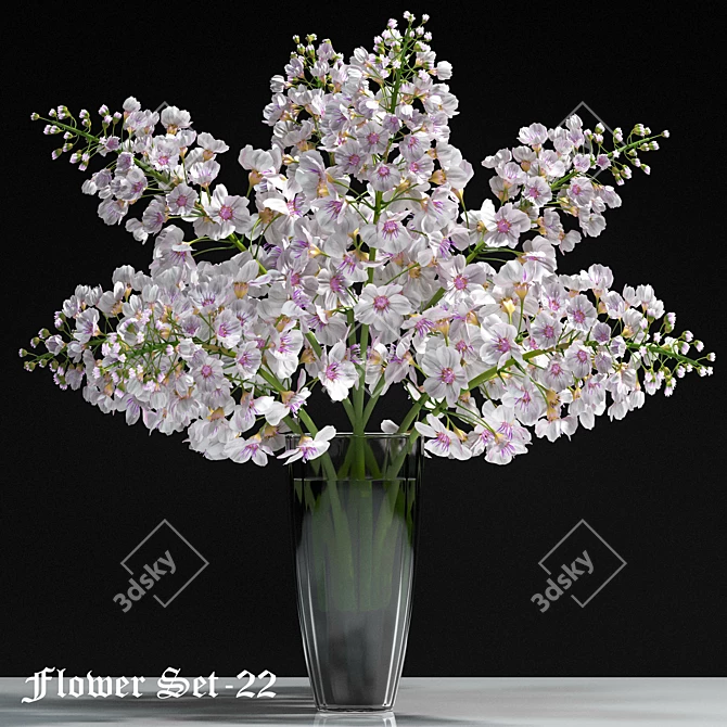 Elegant Floral Vase Collection 3D model image 2