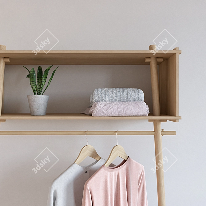 Contemporary Wardrobe Solution 3D model image 2