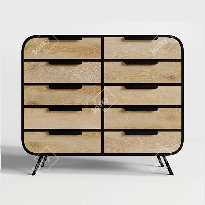 Scandi Dolio Chest 64066 - Danish Design Chest of Drawers 3D model image 1