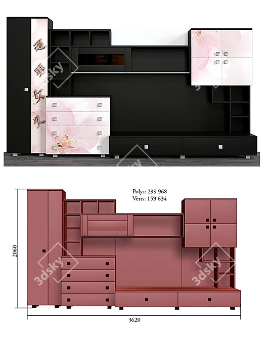 Cozy Wall - 3D Model with Textures 3D model image 2