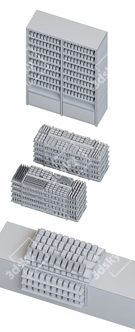 Versatile Store Shop Rack 3D model image 3