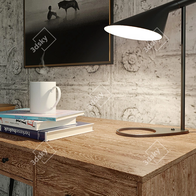 Elegant Office Set: Modway Desk, Flashlight Lamp, and Cruz Cocoon 3D model image 2