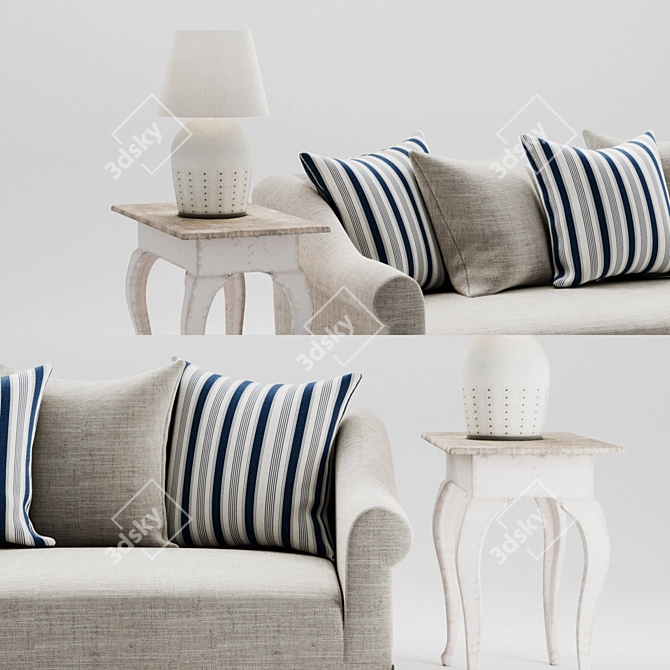 Ralph Lauren Nora Sofa Set 3D model image 2