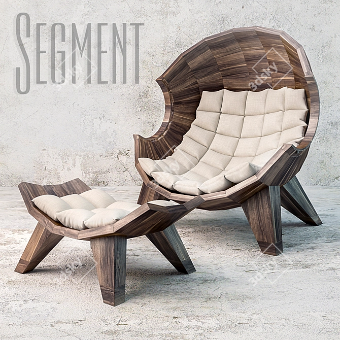 Segment: Designer Solid Wood Chair 3D model image 1