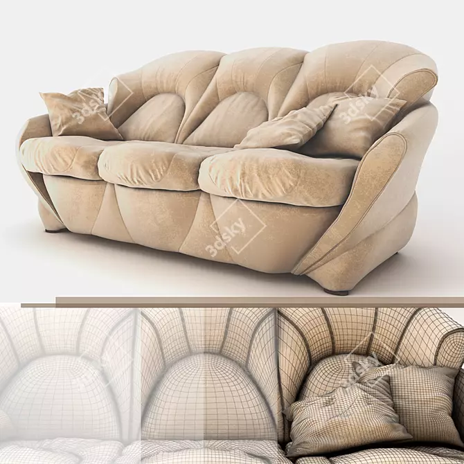 Elegant Classic Sofa 3D model image 1