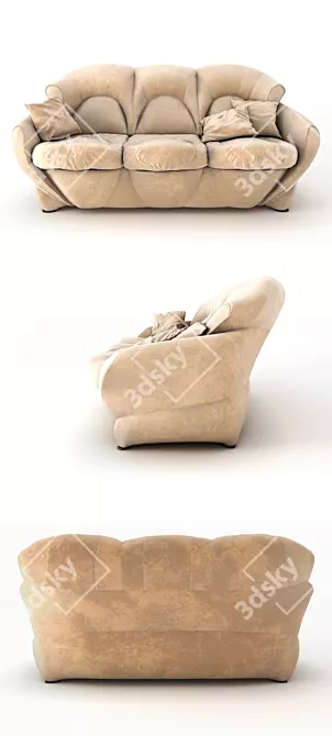 Elegant Classic Sofa 3D model image 2