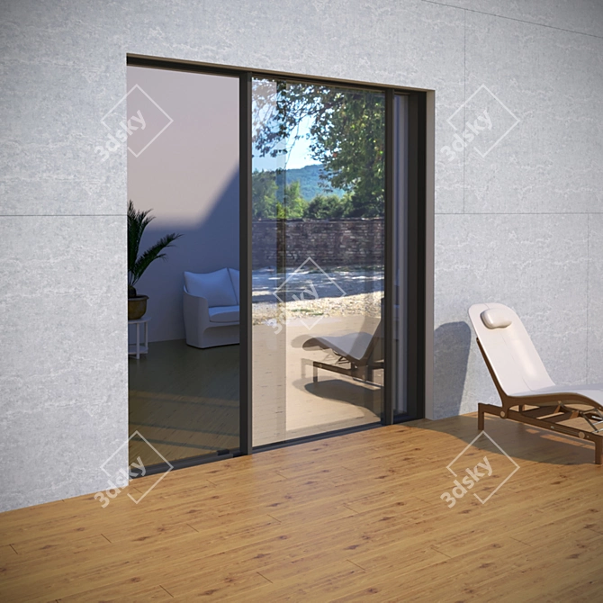 Schuco PD 2A Sliding Door - Sleek and Automatic 3D model image 2