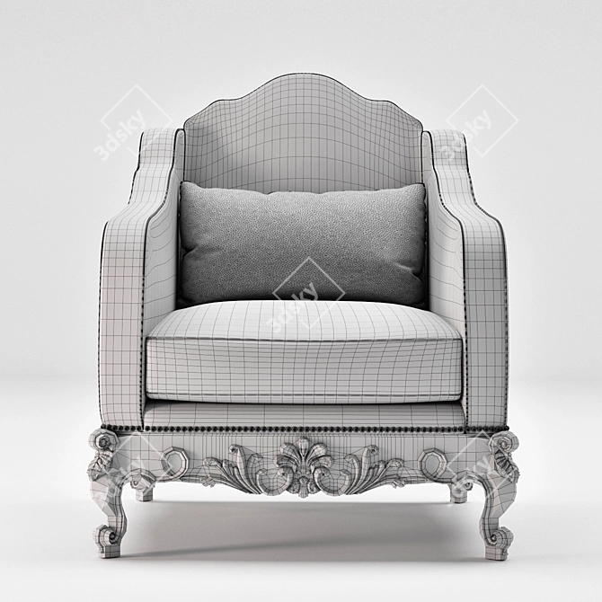 Italian Oak Armchair | Model MG 3311 3D model image 3