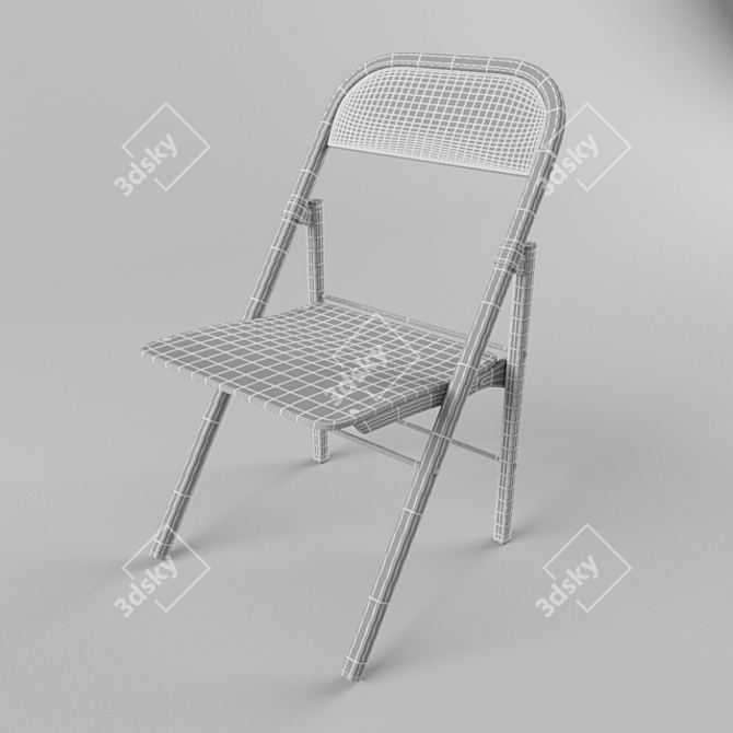 Vintage Metal Chair - Stylish Antique Design 3D model image 3