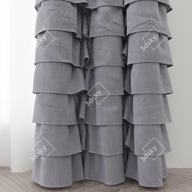 Elegant Drapery Curtains 3D model image 3