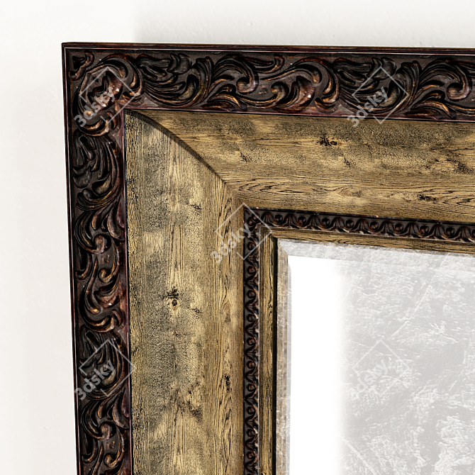 Elegant Classic Ornate Mirror 3D model image 2