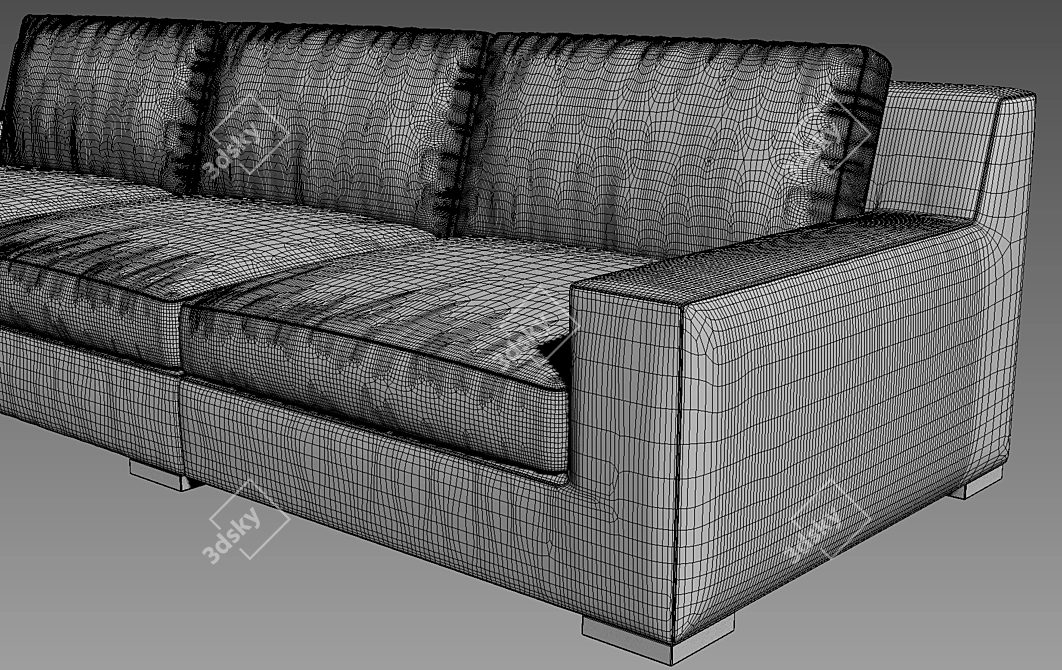 Modena Leather Sofa Sectional 3D model image 2