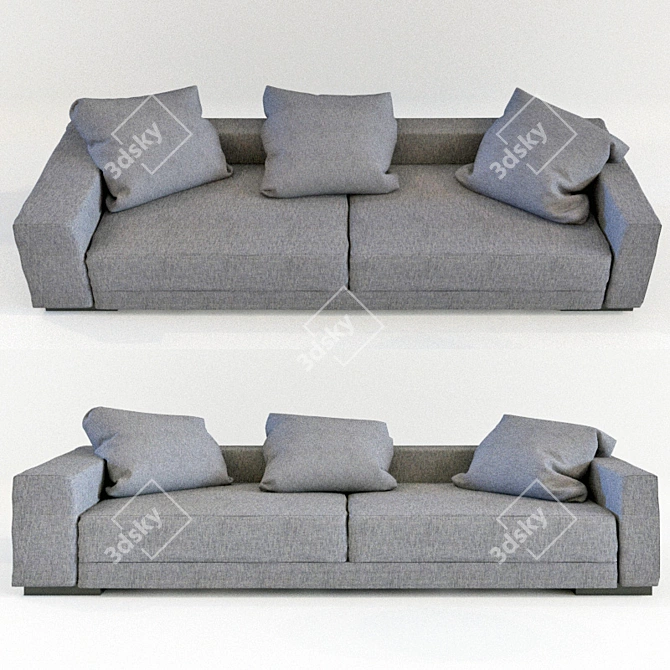 Modern Style Sofa with Pillows 3D model image 1