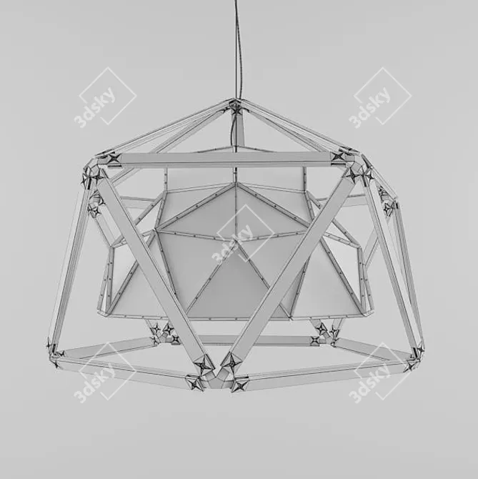 Hexagonal Wooden Cage - Unique & Stylish 3D model image 3