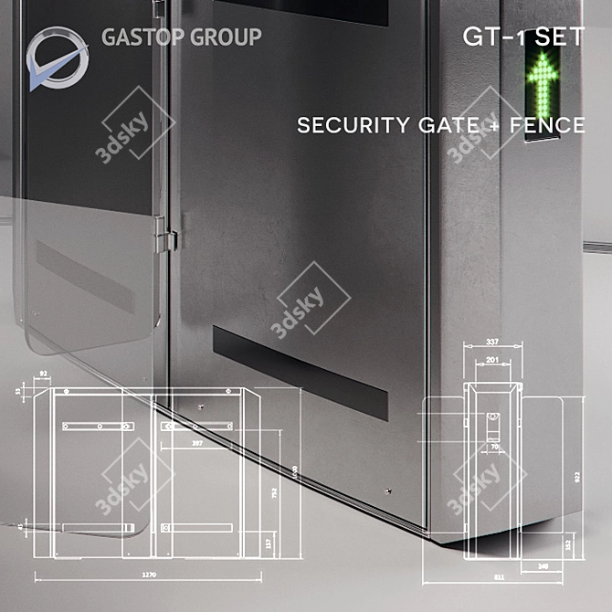 Gastop GT-1: Stylish 3D Security Gates 3D model image 3