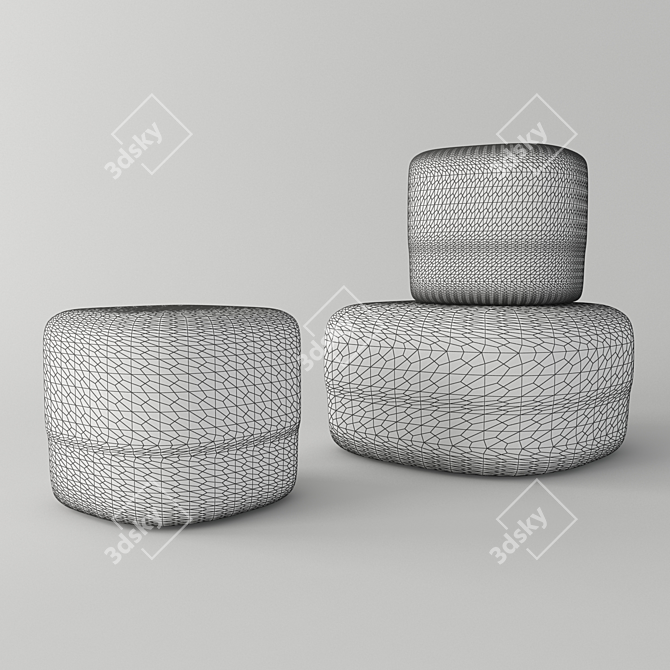 Circus Pouf: Playful and Versatile Seating 3D model image 2