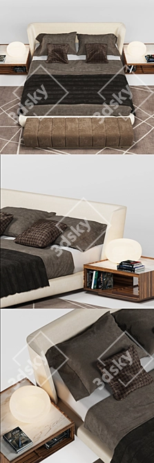 Luxury Minotti Creed Bed 3D model image 2