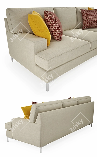 Bernhardt Carver Sofa: Contemporary Elegance and Comfort 3D model image 2