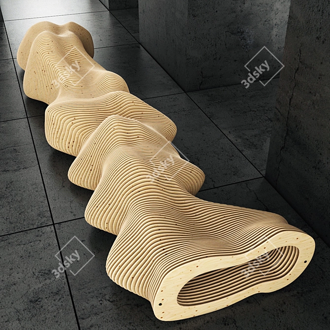 Parametric Bench: High Polygon 3D Model 3D model image 2