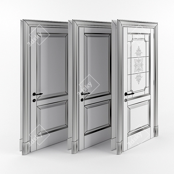 Elegant Classic Donatello 1114 Door 3D model image 2