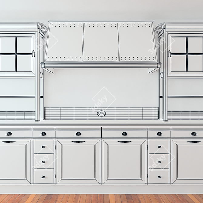 Elegant Opera Provence Kitchen 3D model image 3