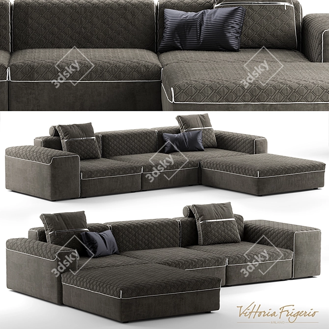 Elegant VittoriaFrigerio Sofa 3D model image 1