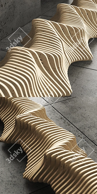 Modular Bench: Versatile Parametric Design 3D model image 2