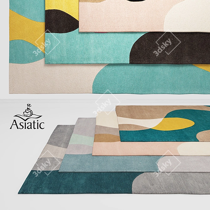 Stylish Asiatic Matrix Rugs 3D model image 1