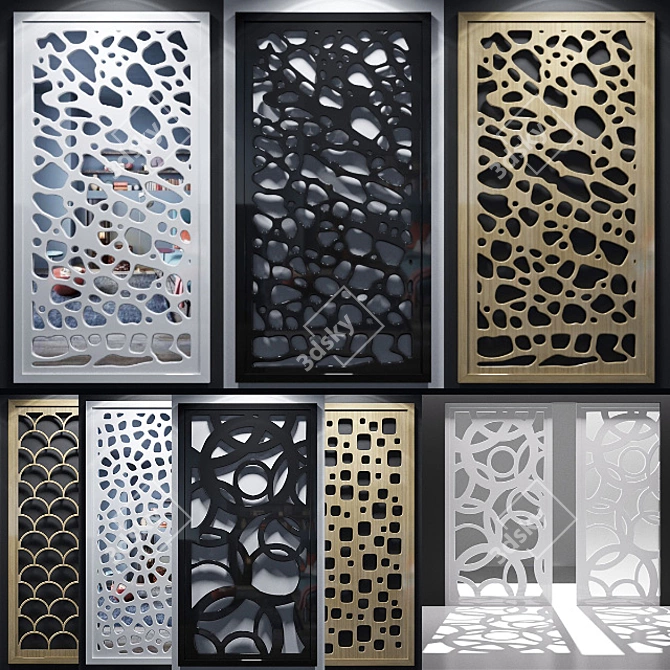 Decorative Panel Set - Elegant Design 3D model image 1