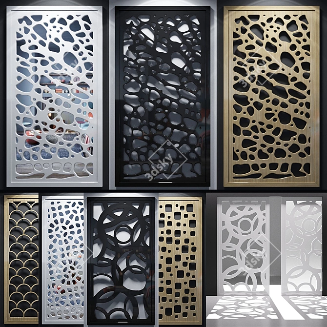 Decorative Panel Set - Elegant Design 3D model image 4