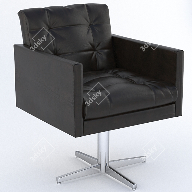 Girassol Leather Armchair: Comfortable Elegance 3D model image 1