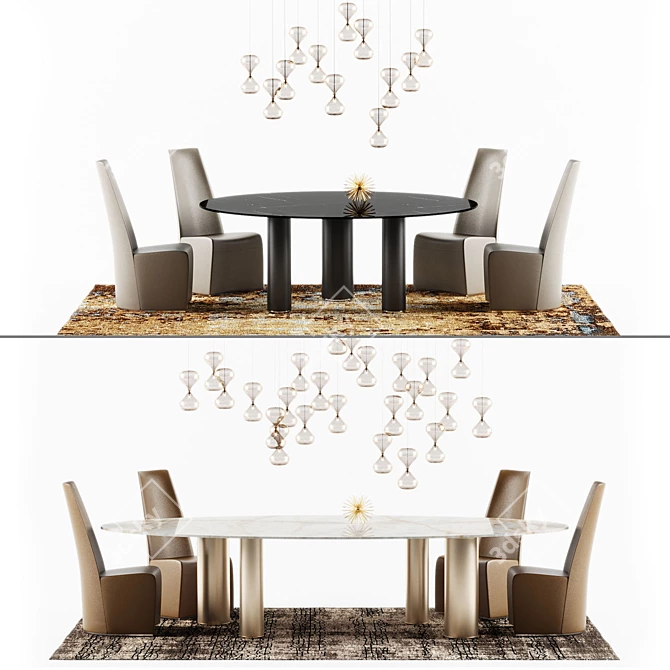 Modern Italian Furniture Set: Cattelan Italia and Bonaldo 3D model image 1