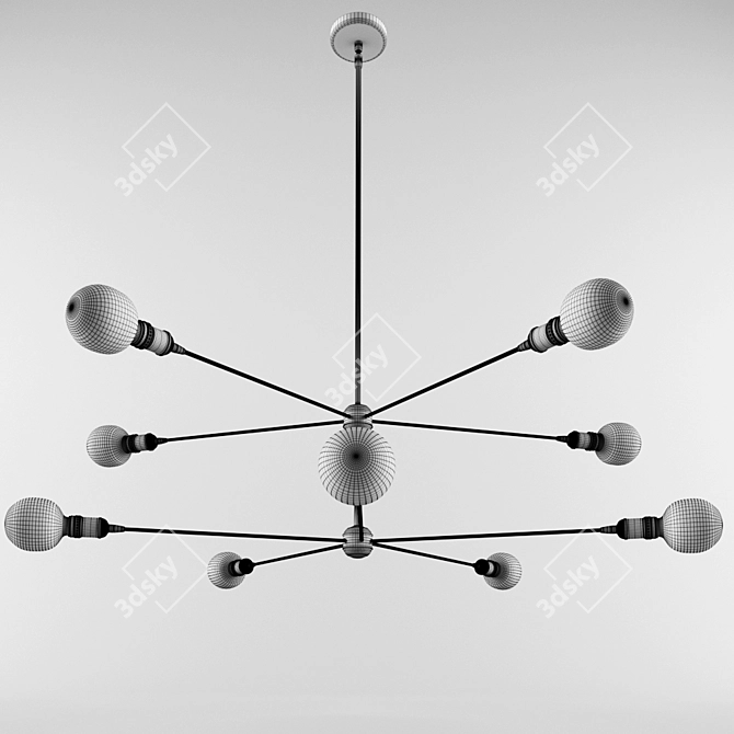 Elegant Napoleon Chandelier 3D model image 3