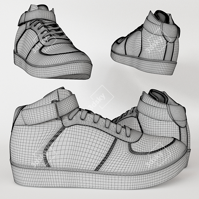 Urban Dirt Sneakers 3D model image 2