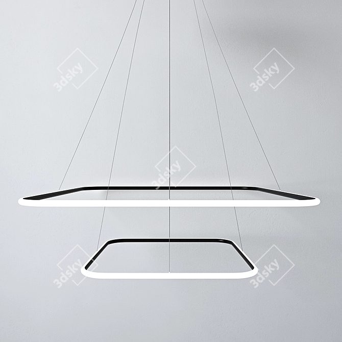 Dual-color Chandelier: Elegant Lighting 3D model image 2