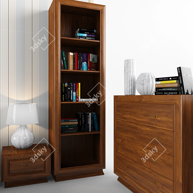 Title: Largo Classic Bedroom Set 3D model image 3