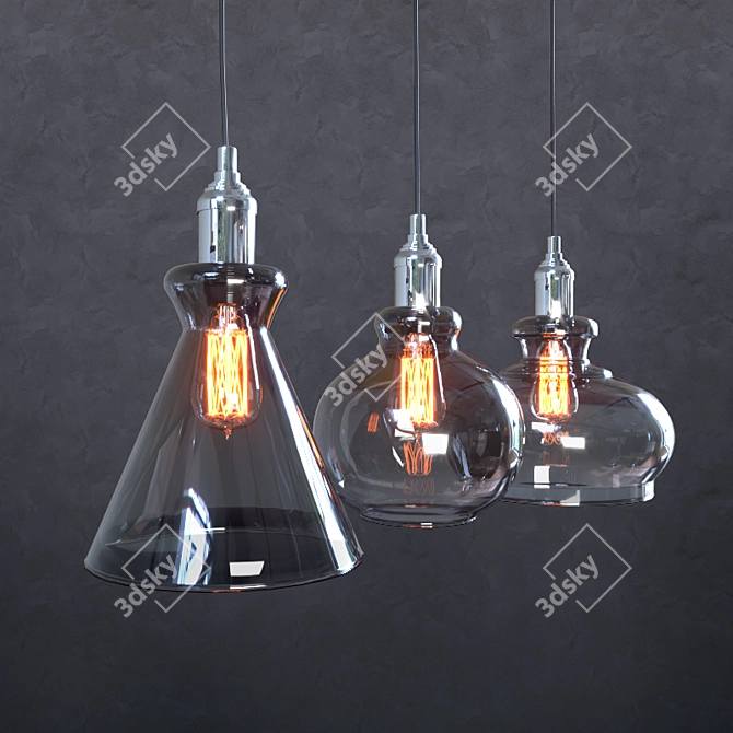 TRE SP3 Pendant Lamp: Smoke Crystal Lux 3D model image 1