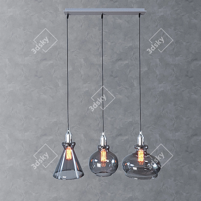 TRE SP3 Pendant Lamp: Smoke Crystal Lux 3D model image 2