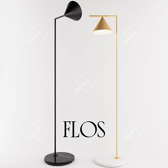 Adjustable Direct Light Floor Lamp 3D model image 1