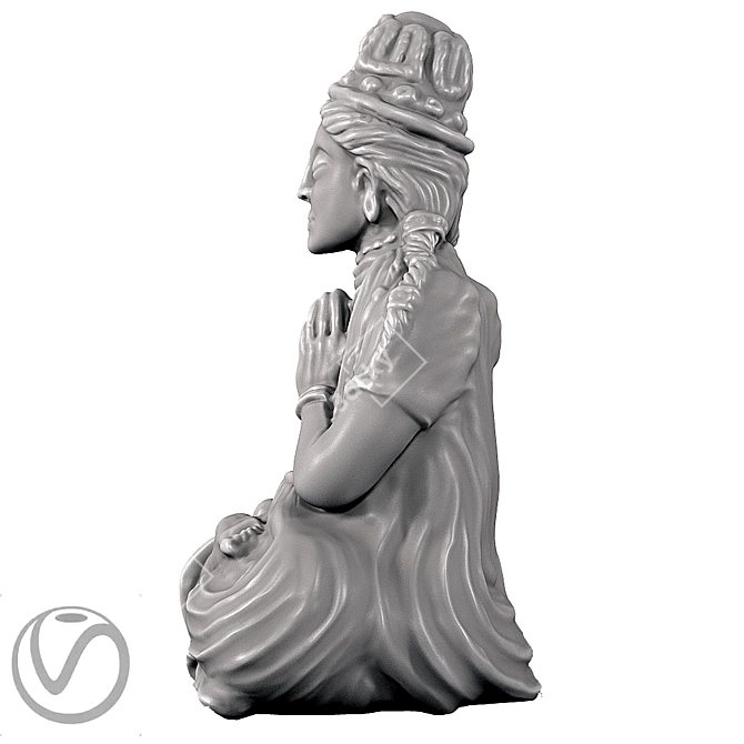  Tranquil Buddha Meditation Statue 3D model image 3