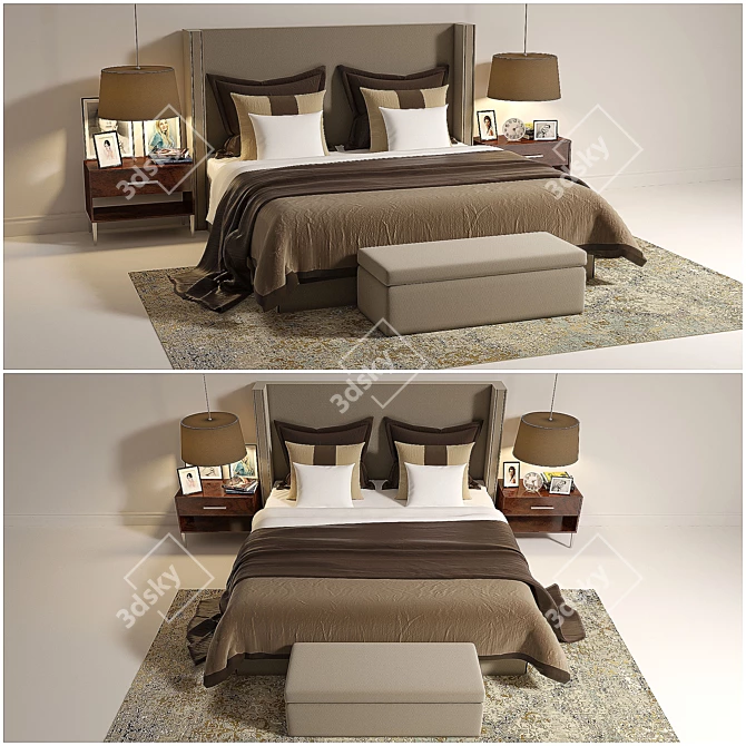 Modern Art Deco Bed: 2011 Edition 3D model image 1
